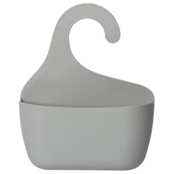 Grauer Badkorb mit Haken – modernes Duschregal aus...
