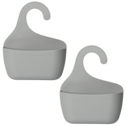 2er Set Badkorb Grau mit Haken – Modernes...