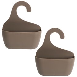 2er Set Badkorb Braun mit Haken – Natürliches...