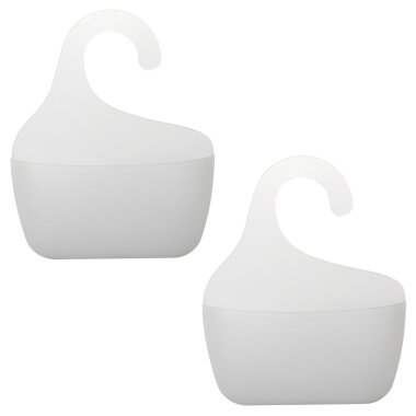 2er Set Badkorb Transparent mit Haken – Duschregal klar BPA-frei, einhängbar & wasserabfließend