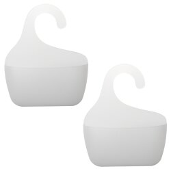 2er Set Badkorb Transparent mit Haken – Duschregal...