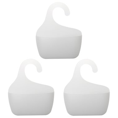 3er Set Badkorb Transparent mit Haken – Duschregal klar BPA-frei, einhängbar & wasserabfließend
