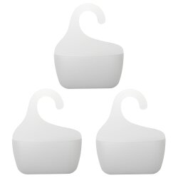 3er Set Badkorb Transparent mit Haken – Duschregal...