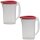 2× ENGELLAND Getränkekrug Rot – BPA-frei, 2 L, mit Wipp-Deckel, spülmaschinenfest, für Saft, Wasser, Eistee – ideal für Küche, Garten & Büro