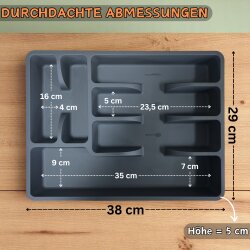 ENGELLAND Besteckkasten Beige mit 6 Fächern –...