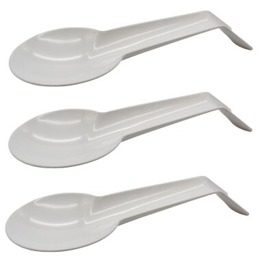 3er Set Weiße Kochlöffel- und Schneebesenablage – BPA-frei, spülmaschinenfest & hygienische Küchenablage 30 × 12 cm für Küchenhelfer