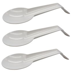 3er Set Weiße Kochlöffel- und Schneebesenablage – BPA-frei, spülmaschinenfest & hygienische Küchenablage 30 × 12 cm für Küchenhelfer