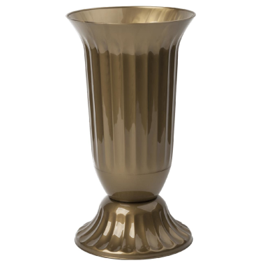 Außen Vase Garten Grab rund robuster Kunststoff mit abnehmbarem Stand Fuß