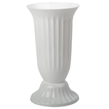 ENGELLAND Außen-Vase rund Weiß – Kunststoff, wetterfest, frostbeständig, robust