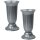 2er Set Außen-Vasen in Grau – wetterfest, bruchsicher & BPA-frei mit abnehmbarem Stand Fuß – 29 cm hoch, 26 cm tief, ideal für Garten oder Grab