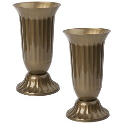 Wetterfeste Außen- & Grabvase in Gold –...