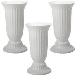 Weiße Außen-Vase für Garten & Grab...