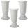 Weiße Außen-Vase für Garten & Grab – runde Blumenvase aus robustem Kunststoff mit abnehmbarem Standfuß – wetterfest & langlebig