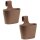 2er Set Balkon-Blumenkasten oval 2,8 l Braun – Hängende Pflanzkästen mit Wasserspeicher & stabilem Bügel, frostsicher & wetterfest