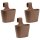 3er-Set Balkon-Blumenkästen oval 2,8 l Braun – Hängende Pflanzkästen mit Wasserspeicher & stabilem Bügel, frostsicher & wetterfest