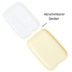 ENGELLAND 4er Set Aufschnittbox 2 Farben Mix Gelb Schwarz – stapelbare Frischhaltedosen 25×17×3,3 cm, BPA frei, mikrowellen  & gefriergeeignet für Wurst & Käse
