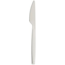 6 wiederverwendbare Plastikmesser Weiß –...