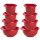 ENGELLAND 2 x 4er Set Backschüsseln Rot – Robuste Rührschüsseln aus BPA-freiem Kunststoff, stapelbar, spülmaschinenfest für Küche & Backen