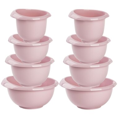 ENGELLAND 2x 4er Back- & Rührschüsseln-Set Rosa – 8 Schüsseln 1,7–5 L, stapelbar, BPA-frei & spülmaschinenfest
