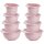 ENGELLAND 2x 4er Back- & Rührschüsseln-Set Rosa – 8 Schüsseln 1,7–5 L, stapelbar, BPA-frei & spülmaschinenfest