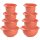 ENGELLAND 2x 4-teiliges Back- & Rührschüsseln-Set Lachs, 8 stapelbare Schüsseln, BPA-frei, 1,7–5 L, Anti-Rutsch, Ausgusslippe, spülmaschinenfest