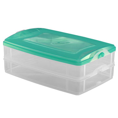 2-teilige Frischhaltedose mit Deckel Behälter Aufbewahrungsbox 2 x 1,2L