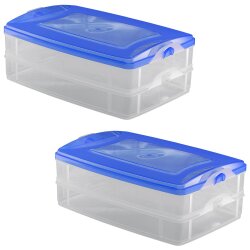 ENGELLAND 2x 2-teilige Frischhaltedosen Blau 1,2 L...