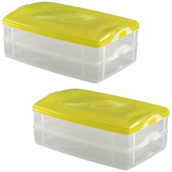 ENGELLAND 2x 2-teilige Frischhaltedosen Gelb 1,2 L...