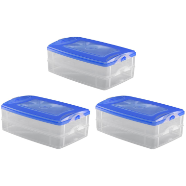 3x 2-teilige Frischhaltedose mit Deckel Behälter Aufbewahrungsbox 2 x 1,2L