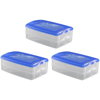 ENGELLAND 3x 2-teilige Frischhaltedose mit Deckel Behälter Aufbewahrungsbox 2 x 1,2L
