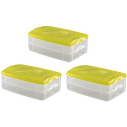 ENGELLAND 3x 2-teilige Frischhaltedosen Gelb 1,2 L...