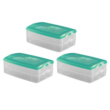 ENGELLAND 3x 2-teilige Frischhaltedosen mit Deckel, 12 L, stapelbar, luftdicht, BPA-frei, lebensmittelecht, grün – ideal für Vorrat und Aufbewahrung