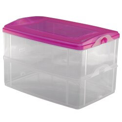 ENGELLAND 2x 22 L Frischhaltedosen Rosa, stapelbar,...