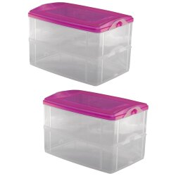 ENGELLAND 2x 2,2 L Frischhaltedosen Rosa, stapelbar,...