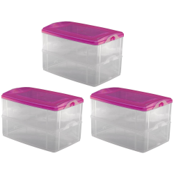 3x 2-teilige Frischhaltedose mit Deckel Beh&auml;lter Aufbewahrungsbox 2 x 2,2L