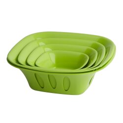 5-teilige stapelbare Aufbewahrungsschalen Grün – BPA-frei, vielseitig einsetzbar, platzsparend, ideal für Obst, Snacks und Dekoration