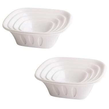 ENGELLAND 2 x 5-teilige Schüssel Set Weiß