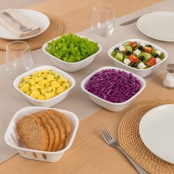 3×5-teiliges Schüssel-Set Beige – stapelbare Kunststoff Schüsseln Küche