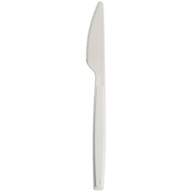 18 wiederverwendbare Plastikmesser Weiß – BPA-frei, robustes Mehrweg-Besteck aus Kunststoff, spülmaschinenfest & ideal für Alltag, Party und Camping