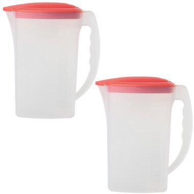 ENGELLAND Getränkekrug 1,5 Liter – Elegante Saftkanne in Transparent-Lachs – Servieren für jeden Anlass