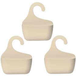 3er Set beigee Badkörbe mit Haken –...