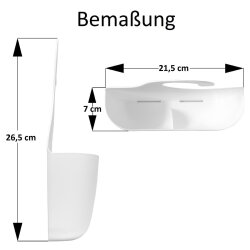 3er Set beigee Badkörbe mit Haken – großes Aufbewahrungsset für Dusche & Bad