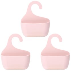 Badkorb 3er-Set Hellrosa mit Haken – Badregal...