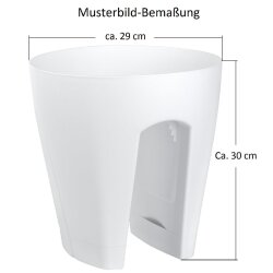 2er Set Blumentöpfe für Balkongeländer – Anthrazit – wetterfest, mit Wasserauffangschale – ideal für Balkon, Terrasse & Garten