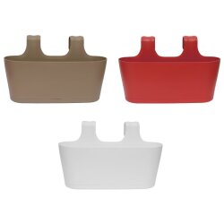 3er Set Balkonkasten Braun Rot Weiß – ovale...