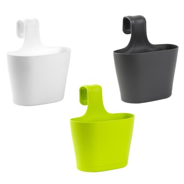 3er Set Blumenkasten oval 28L zum Hängen mit Bügel und Wasserspeicher – Balkon-Pflanzkästen in Grün, Weiß und Anthrazit
