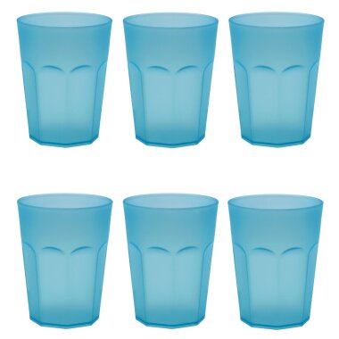 ENGELLAND 6er Set Kunststoffbecher 0,25 l Blau – BPA-frei, spülmaschinenfest, bruchsicher, ideal für Kinder, Camping, Picknick & Alltag