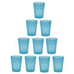 ENGELLAND 10er Set Kunststoffbecher 0,25 l Blau –...