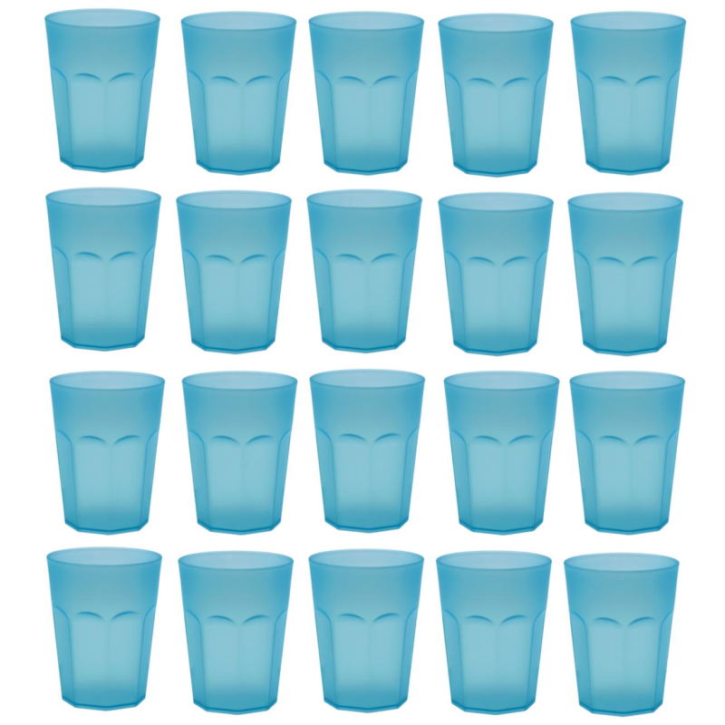 5x Kunststoffbecher Türkis Trinkbecher Plastik Trink-Gläser Mehrweg 0,25l 