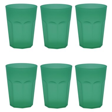 ENGELLAND 6er Set Kunststoffbecher 0,25 l Grün – BPA-frei, spülmaschinenfest, bruchsicher, ideal für Kinder, Camping, Picknick & Alltag